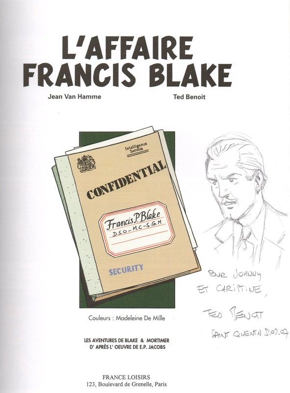 Dédicace bd blake et mortimer